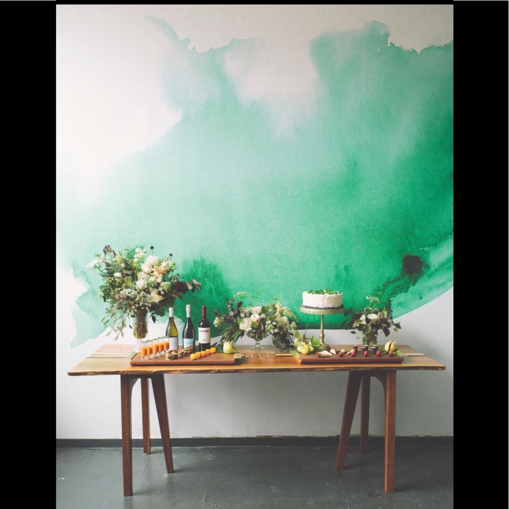 ANEWALL 54” x 68” Green Watercolor Print